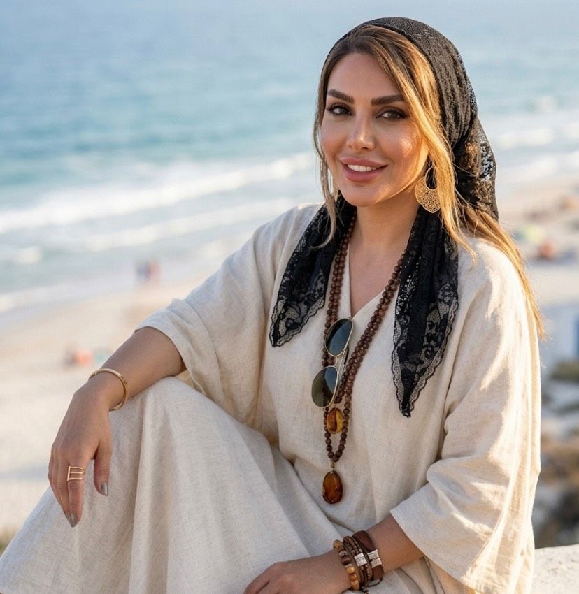 روسری تور دانتل سه گوش مشکی