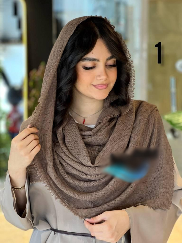 شال بوکله حصیری مخملی دور ریش در رنگبندی