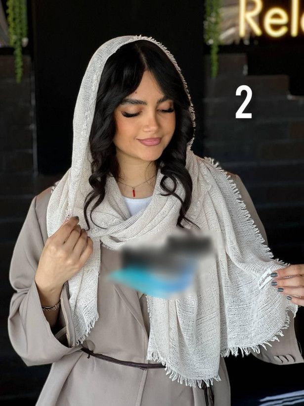 شال بوکله حصیری مخملی دور ریش در رنگبندی