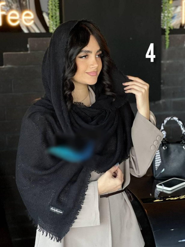 شال بوکله حصیری مخملی دور ریش در رنگبندی