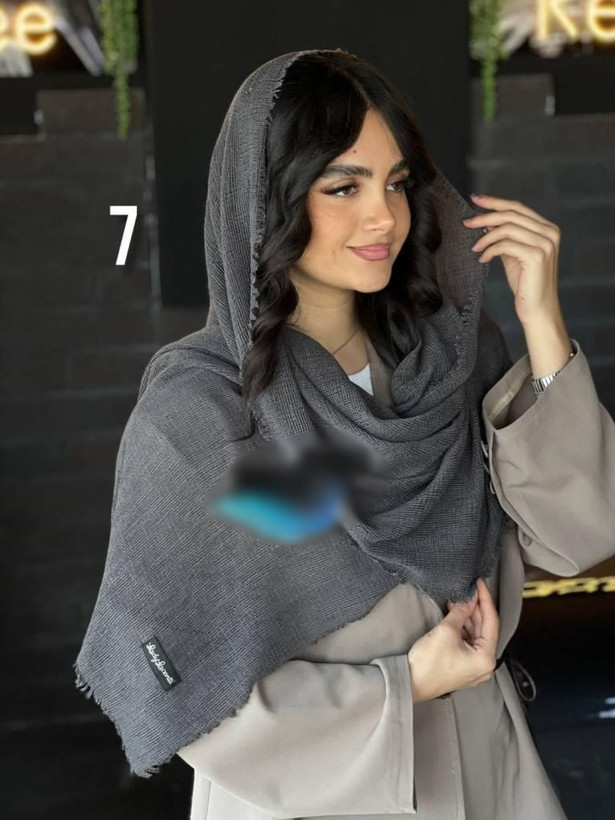 شال بوکله حصیری مخملی دور ریش در رنگبندی