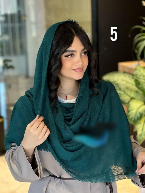 شال بوکله حصیری مخملی دور ریش در رنگبندی