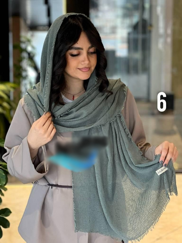 شال بوکله حصیری مخملی دور ریش در رنگبندی