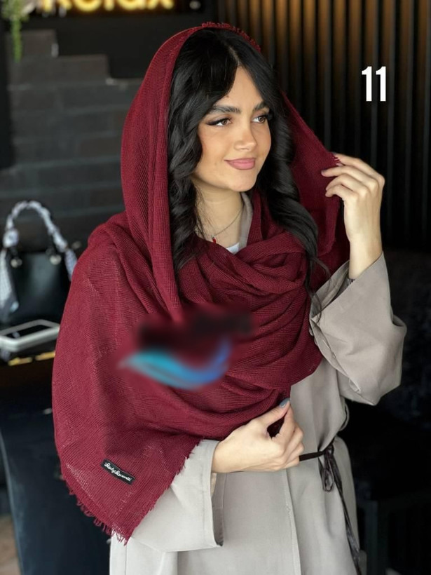 شال بوکله حصیری مخملی دور ریش در رنگبندی