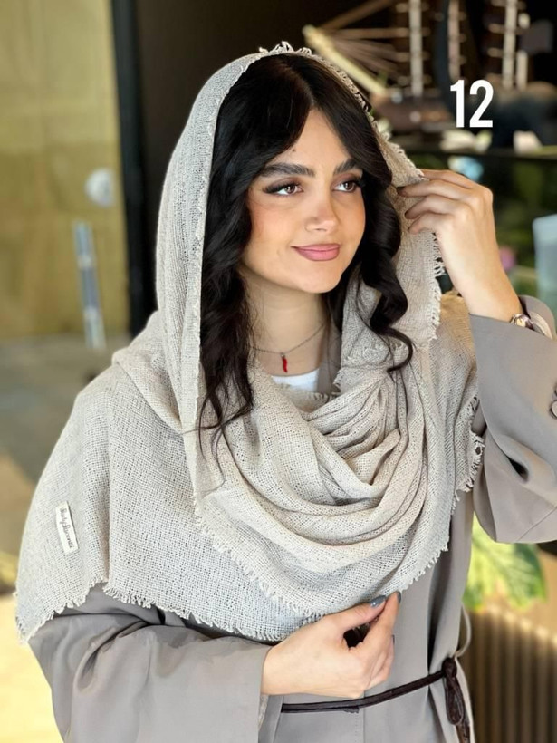 شال بوکله حصیری مخملی دور ریش در رنگبندی