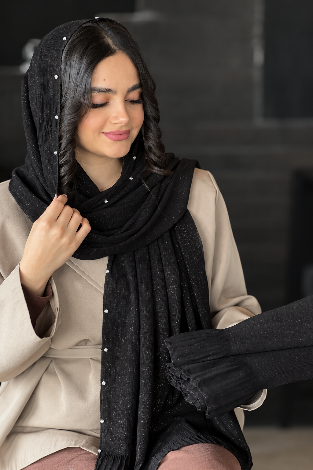 شال دنیز شاین نگین پرسینگ مدل دامنی